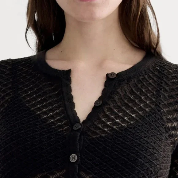 Everlane Black Lace Knit Cardigan - Picture 2 of 12